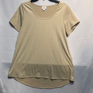 LuLaRoe Beige High Low Tee, Size L, Nwot